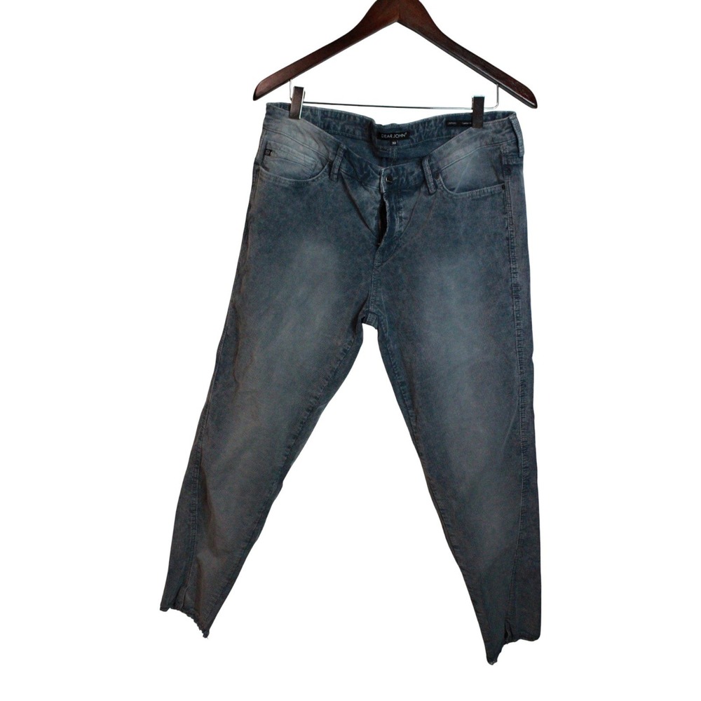Dear John Corduroy Pants Joyrich Comfort Skinny Size 32 Gray Blue